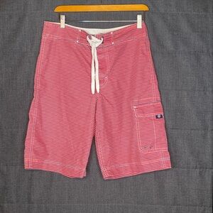 Converse Swim Trunks OG red & black striped One Star board shorts. Men’s size 30